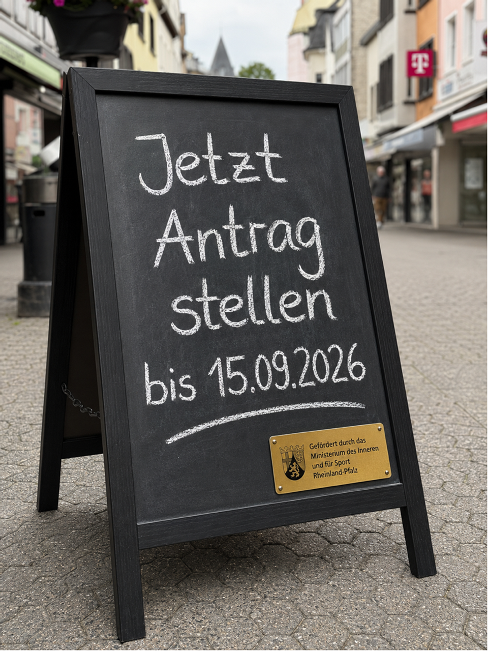 Kundenstopper mit Aufschrift