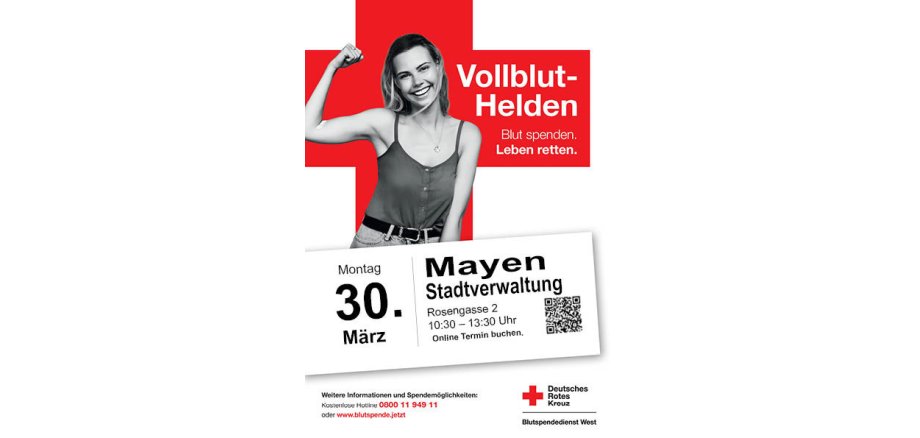 Flyer zur Blutspendeaktion am 30. März