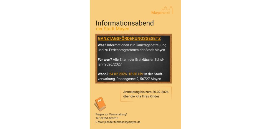 Informationsabend zum Ganztagsförderungsgesetz am 24. Februar Flyer zum Informationsabend zum Ganztagsförderungsgesetz am 24. Februar