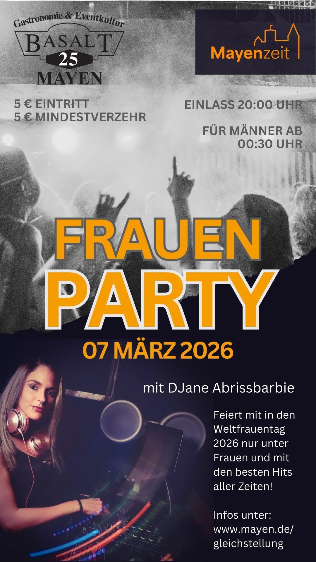 Flyer Frauenparty am 7. März