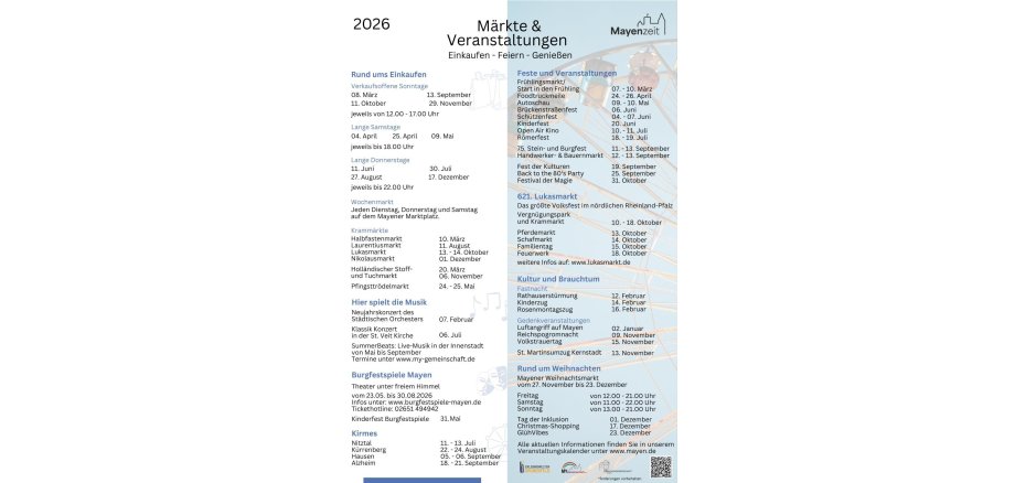 Grafik Mayener Marktkalender 2026