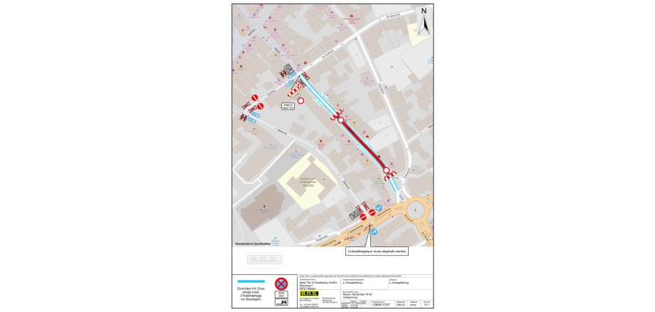 Lageplan der betroffenen Stellen