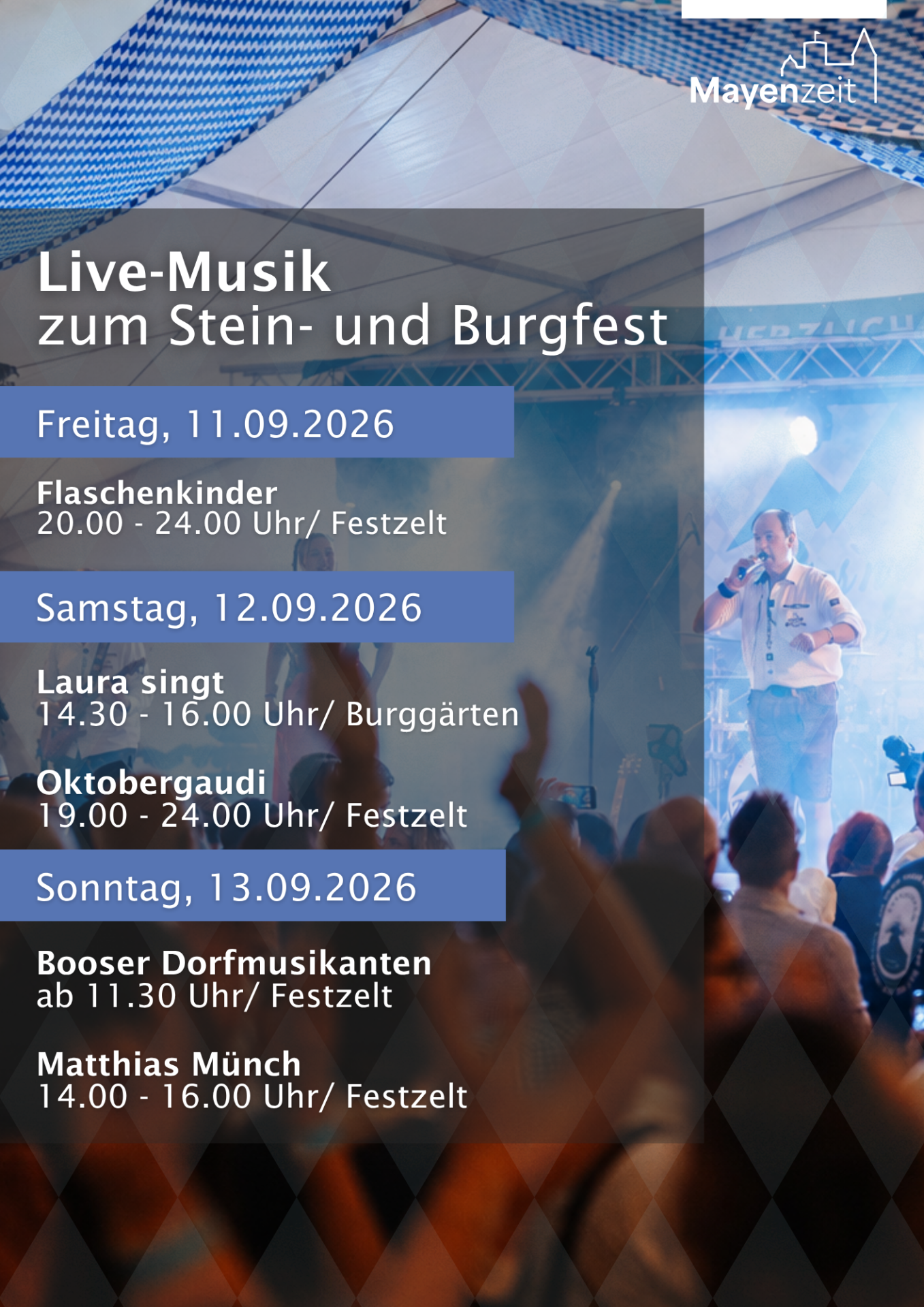 Musikprogramm zum diesjährigen Stein- und Burgfest