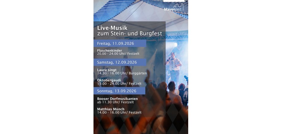 Musikprogramm zum diesjährigen Stein- und Burgfest