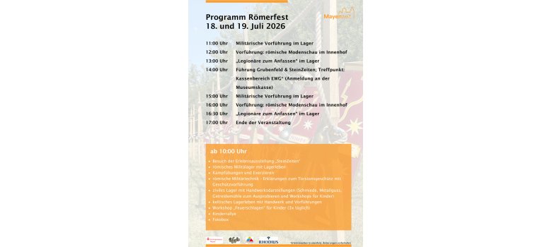 Programm zum Römerfest am 18. und 19. Juli