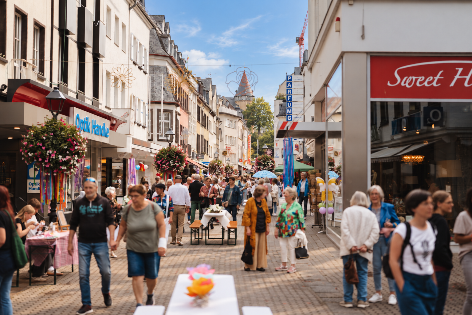Viele Menschen in der Innenstadt