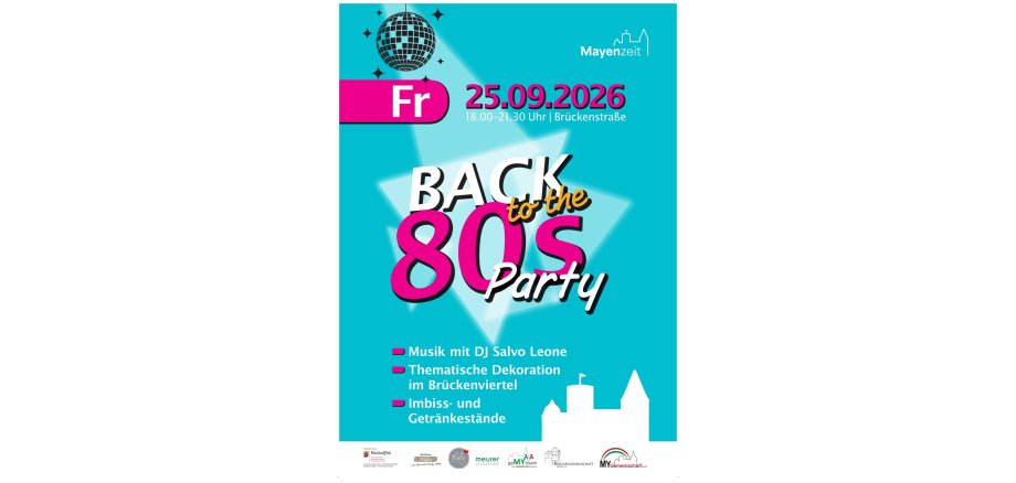 Die Brückenstraße feiert am 25. September die 80er-Jahre Plakat zur Veranstaltung