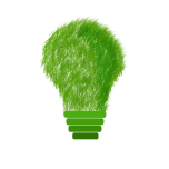 Grafik einer Glühbirnenform aus Gras.