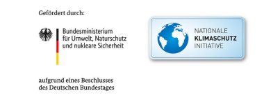 Förderlogo des Bundesministeriums für Umwelt, Naturschutz und nukleare Sicherheit und der Nationalen Klimaschutz Initiative